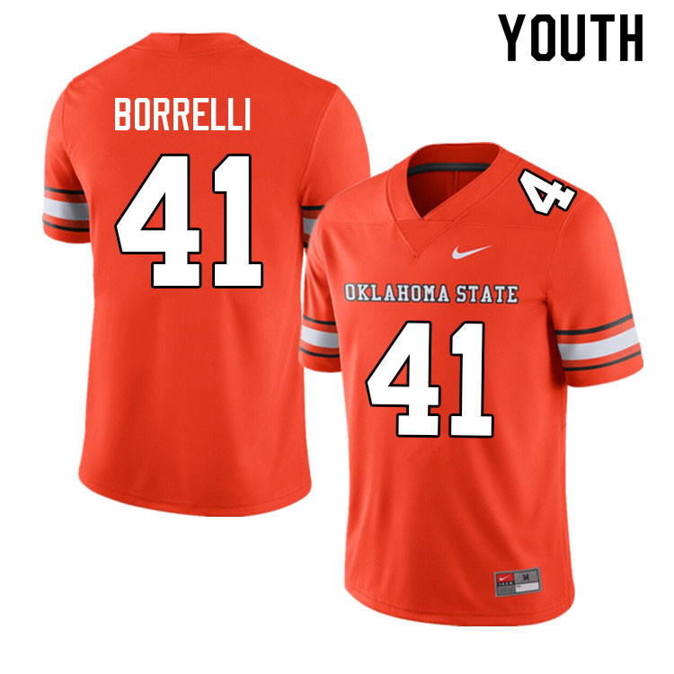 Youth #41 Constantino Borrelli Oklahoma State Cowboys College Football Jerseys Sale-Alternate - Click Image to Close